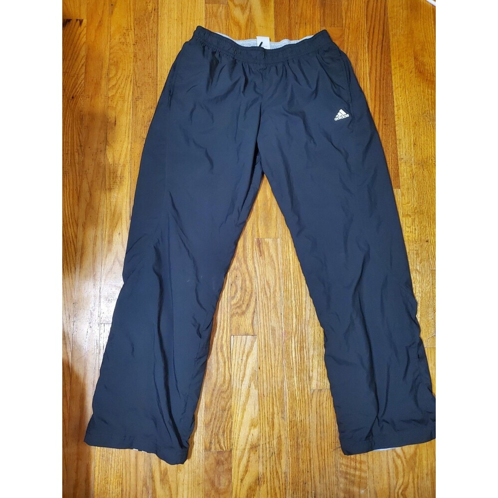 Adidas Pants Mens Medium Black Athletic Swishy Joggers Mesh Lining